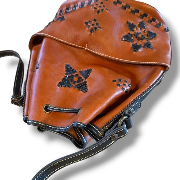 Patricia Nash Brindisi Leather Bucket Bag Western Boho Stitching Handbag main image 11